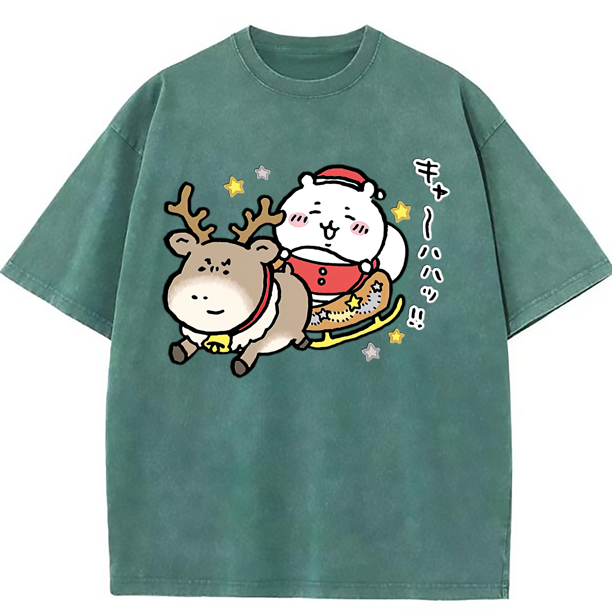 （画像用） ちいかわ ちいかわ Chii-kawa chiikawa 綿100% ヴィンテージ風 半袖Tシャツ（フロントプリント）